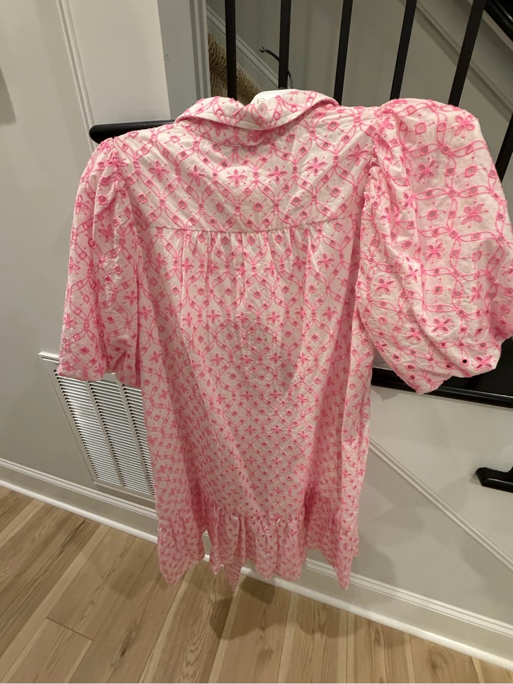 Lilly Pulitzer Cartley Eyelet Shirtdress Havana Pink White Size 8 - Picture 5 of 7